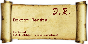 Doktor Renáta névjegykártya